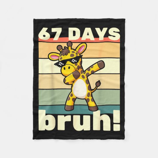 Couverture Polaire 67 Days Of School Bruh Funny Meme Boys Kids Dabbin (Devant)