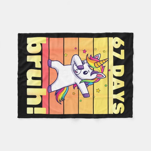 Couverture Polaire 67 Days Of School Bruh Funny Teacher Kids Dabbing (Devant (Horizontal))