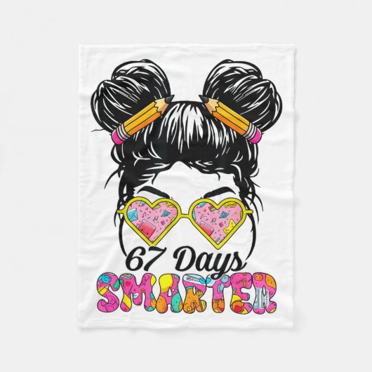 Couverture Polaire 67 Days Smarter Messy Bun Six Seven 67th Day Of Sc (Devant)