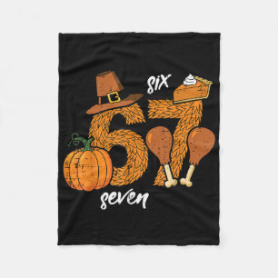 Couverture Polaire 67 Dinde de Thanksgiving Drôle 6 7 Mème Six Sept B