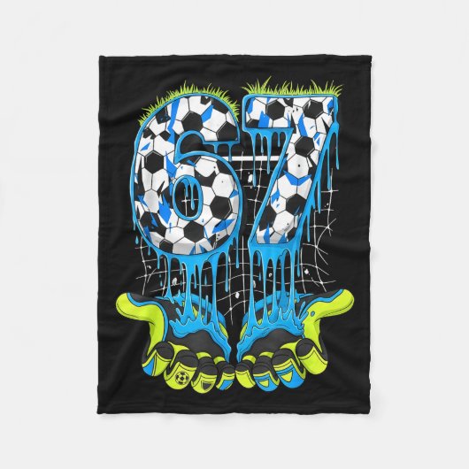Couverture Polaire 67 Drip Soccer Gen Alpha Argot Six Sept Mème  (Devant)