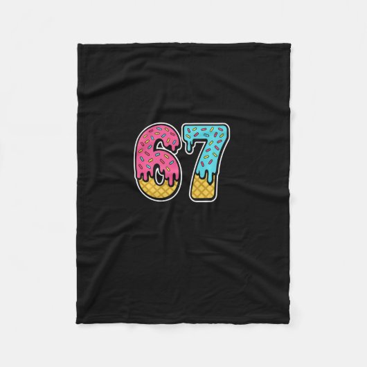 Couverture Polaire 67 Glace Drip Meme Six Sept Drôle Gen Alpha D (Devant)