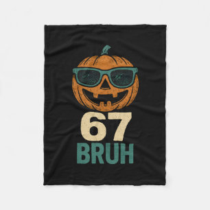 Couverture Polaire 67 Halloween Bruh Citrouille 6-7 Meme Génération A