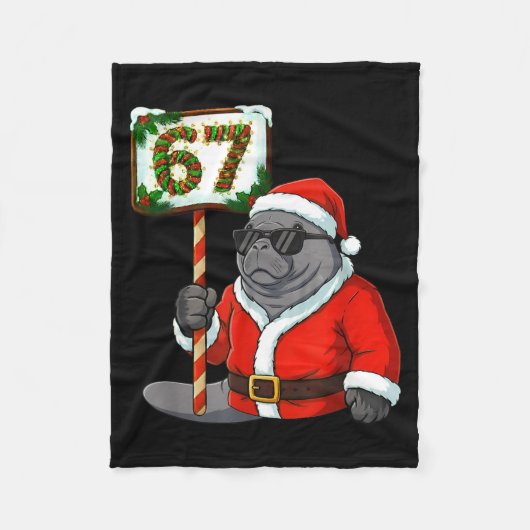 Couverture Polaire 67 Manatee Christmas Six Seven Meme Brainrot Manat (Devant)