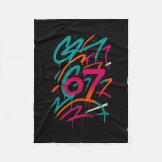 Couverture Polaire 67 Meme Caché Tendance Gen Z Alpha Six Seven 6 7 (Devant)