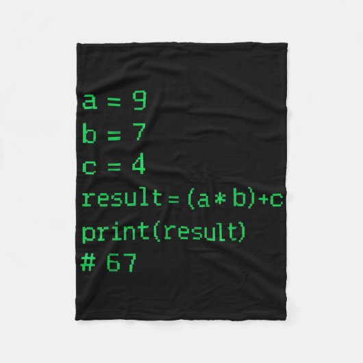 Couverture Polaire 67 Mème Code Python Résultat Humour Geek Six Sept  (Devant)