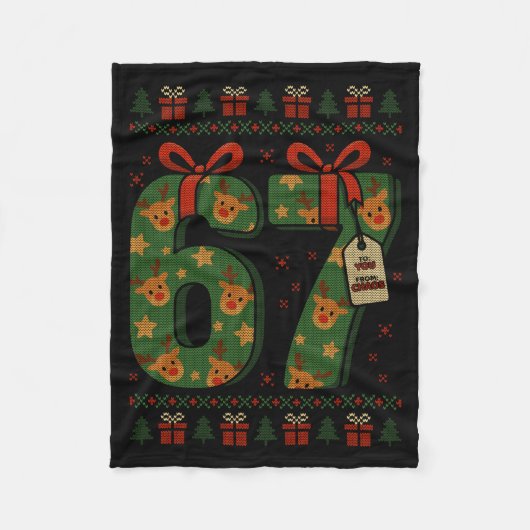 Couverture Polaire 67 Meme Reindeer Christmas Ugly Sweater Xmas Celeb (Devant)