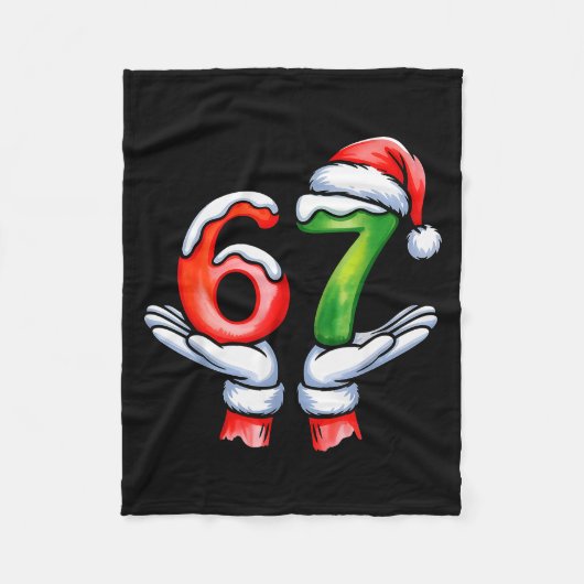 Couverture Polaire 67 Meme Santa Claus Hand Funny Six Seven Christmas (Devant)
