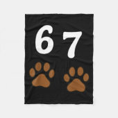 Couverture Polaire 67 Meme Six Seven Funny Dog Paw  (Devant)