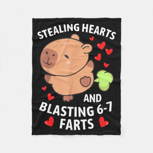 Couverture Polaire 67 Meme Stealing Hearts Valentine's Day Capybara K (Devant)