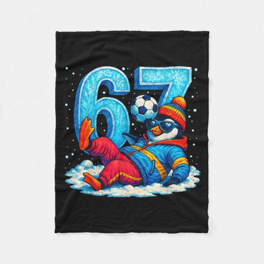 Couverture Polaire 67 Penguin Soccer Funny Winter Meme Gift (Devant)