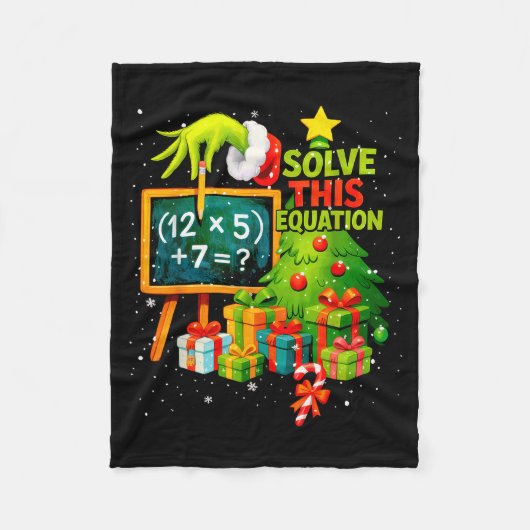 Couverture Polaire 67 Professeur Vert Noël Six Sept Mème Brainrot (Devant)
