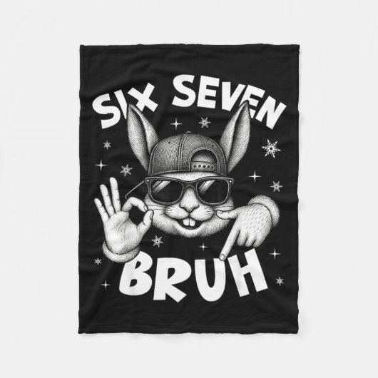 Couverture Polaire 67 Six Seven Bruh Cute Bunny Face With Sungles Eas (Devant)