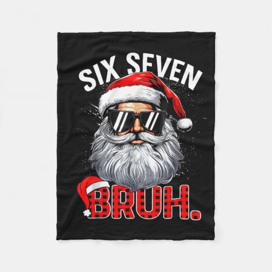 Couverture Polaire 67 Six Seven Bruh Funny Santa Bruh Plaid Christmas (Devant)