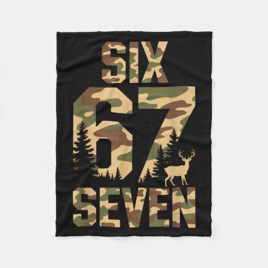 Couverture Polaire 67 Six Seven Camo Deer Buck Meme Funny Hunting Out (Devant)