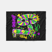 Couverture Polaire 67 Six Seven Mardi Gras Carnival New Orleans Fleur (Devant (Horizontal))