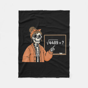 Couverture Polaire 67 Squelette d'enseignant Halloween Racine carrée