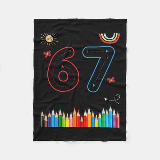 Couverture Polaire 67 Tracing Drôle Mème Enseignants École Élémentair (Devant)