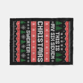 Couverture Polaire 67 Ugly Christmas Sweater Six Seven Meme Xmas Whit (Devant (Horizontal))