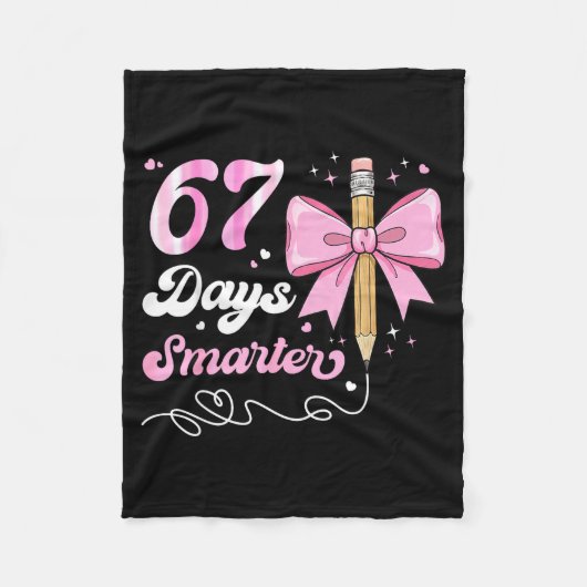 Couverture Polaire 67th Day Of School 67 Days Smarter Coquette Bow Te (Devant)