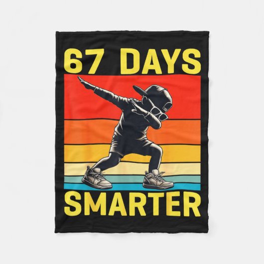 Couverture Polaire 67th Day Of School 67 Days Smarter Dabbing Six Sev (Devant)