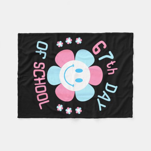 Couverture Polaire 67th Day Of School Funny 100th Of School Students (Devant (Horizontal))