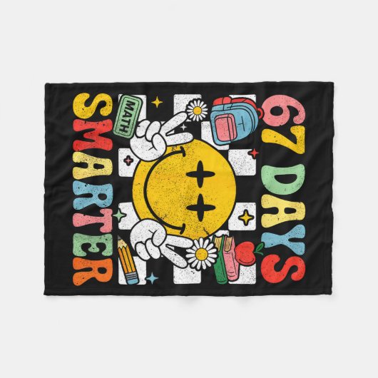 Couverture Polaire 67th Day Of School Funny 67 Days Smarter Teacher B (Devant (Horizontal))