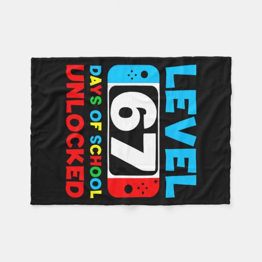 Couverture Polaire 67th Day Of School Level 67 Days Of School Unlocke (Devant (Horizontal))