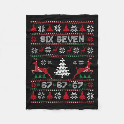Couverture Polaire 6 7 Meme Ugly Christmas Sweater 67 Six Seven Funny (Devant)