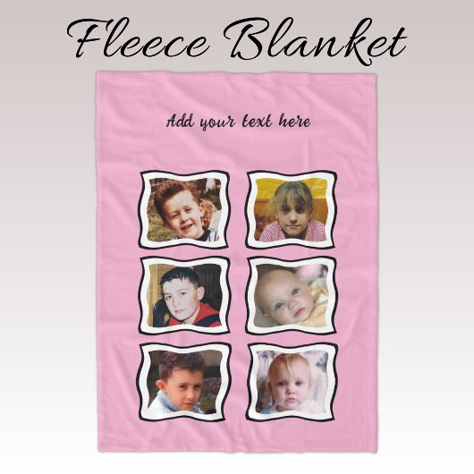 Couverture Polaire 6 collage photo rose