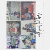 Couverture Polaire 6 Collage photo - Script noir tendance - Blanc (Devant)