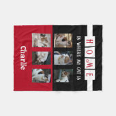 Couverture Polaire 6 photo collage amoureux des animaux noir rouge (Devant (Horizontal))