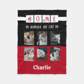 Couverture Polaire 6 photo collage amoureux des animaux noir rouge (Devant)