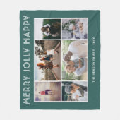 Couverture Polaire 6 Photo Collage Vert Joyeux Jolly Joyeux Noël (Devant)
