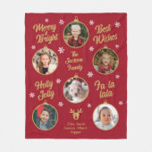 Couverture Polaire 6 Photo Grandma Christmas Bubbles Rouge (Devant)