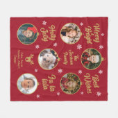 Couverture Polaire 6 Photo Grandma Christmas Bubbles Rouge (Devant (Horizontal))