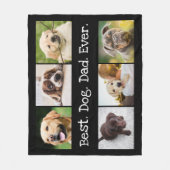 Couverture Polaire 6 Photo Meilleur Chien Papa Jamais Collage noir et (Devant)