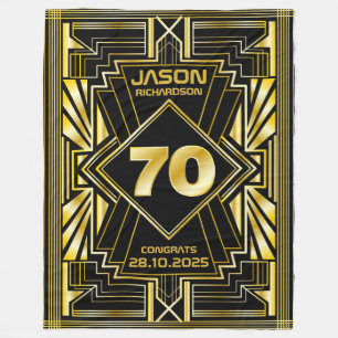 Couverture Polaire 70e anniversaire Art Déco Gold Black Great Gatsby