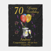 Couverture Polaire 70e Anniversaire Blanche-Toison noire de Champagne (Devant)