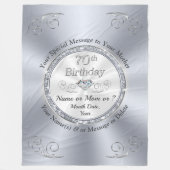 Couverture Polaire 70e anniversaire Cadeaux pour femmes, mère, femme, (Devant)