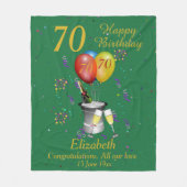Couverture Polaire 70e anniversaire Célébration Green Fleece Blanket (Devant)