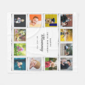 Couverture Polaire 70e anniversaire maman photo Collage Modèle blanc (Devant (Horizontal))