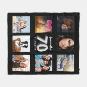 Couverture Polaire 70e anniversaire noir argent photo collage nom (Devant (Horizontal))