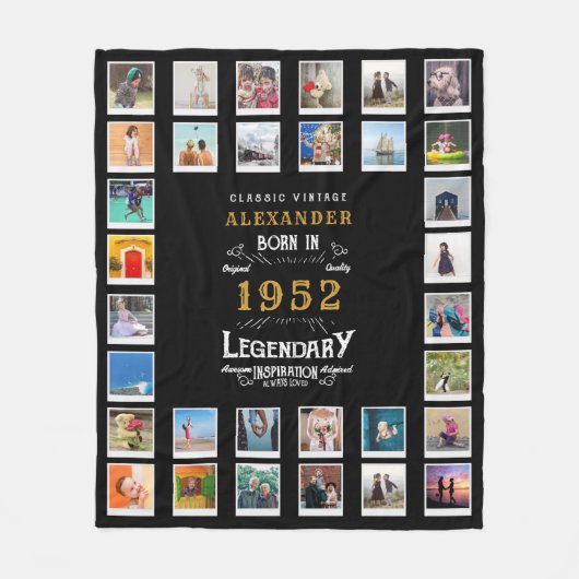 Couverture Polaire 70e anniversaire Photo Collage Père (Devant)