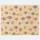 Couverture Polaire 70s Style Retro Mushrooms (Devant (Horizontal))