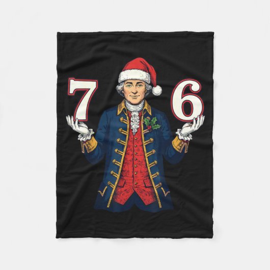 Couverture Polaire 7-6 6-7 Funny George Washington Santa 67 Meme Chri (Devant)