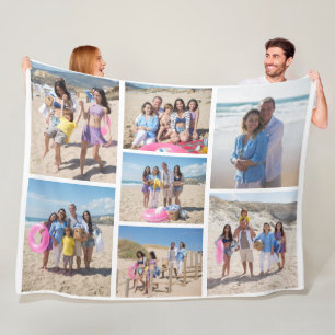 Couverture Polaire 7 Photo collage famille modèle personnalisé