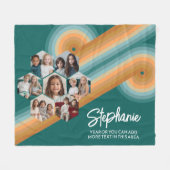 Couverture Polaire 7 Photo Collage funky hexagone couleur coucher de  (Devant (Horizontal))