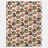 Couverture Polaire 7 Photo Collage - Hexagon motif funky blanc (Devant)