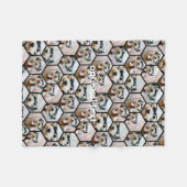 Couverture Polaire 7 Photo Collage - motif hexagone funky noir (Devant (Horizontal))